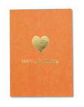 Postkarte I Happy Birthday orange mit Herz
