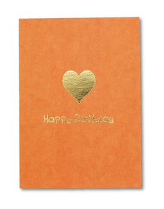 Postkarte I Happy Birthday orange mit Herz