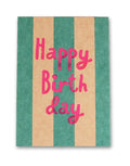 Postkarte I Happy Birthday Petrol/Rosa/Neon