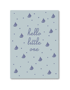 Postkarte I Hello Little One - blau
