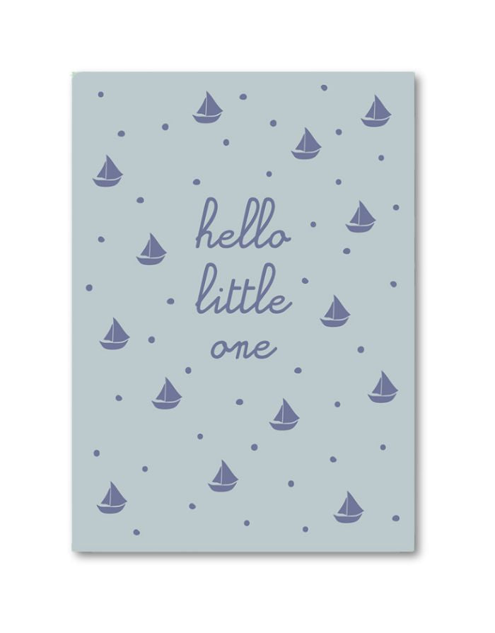 Postkarte I Hello Little One - blau