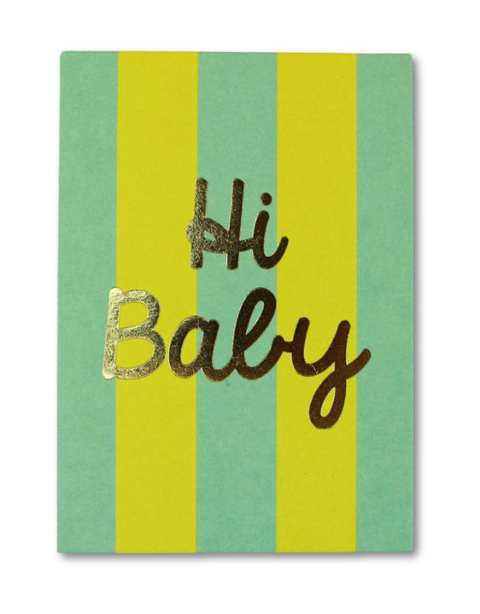 Postkarte I Hi Baby - Mint/Gelb