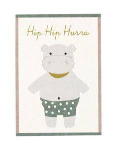 Postkarte I Hippo - Hip Hip Hurra