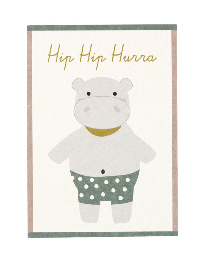Postkarte I Hippo - Hip Hip Hurra