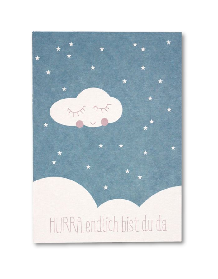 Postkarte I Hurra - blau