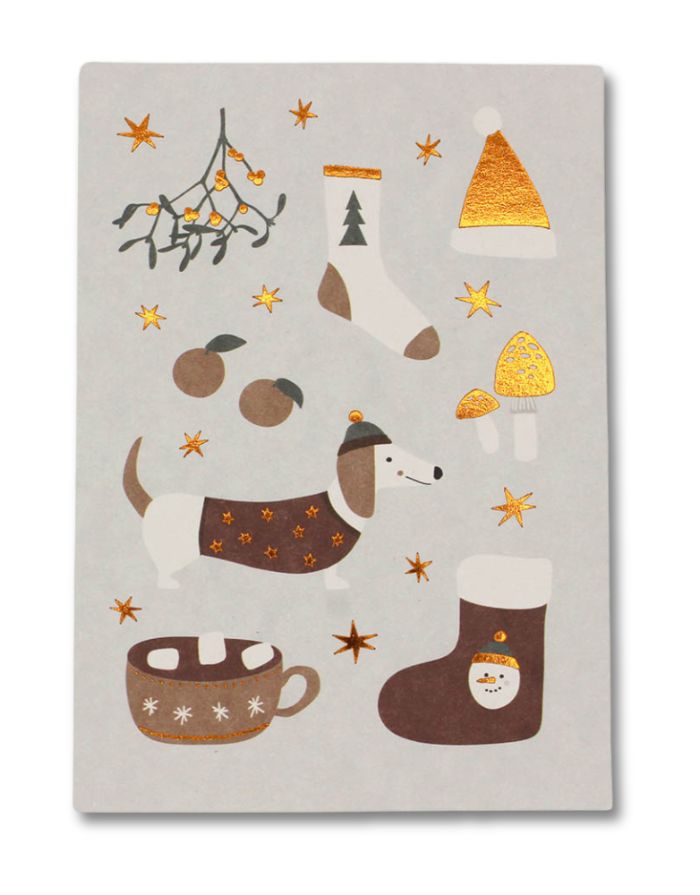 Postkarte I Hygge Dackel