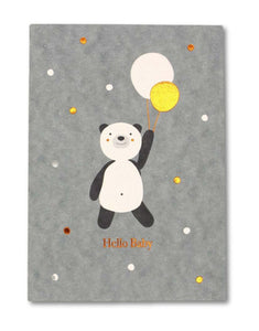 Postkarte I Panda blau - Hello Baby