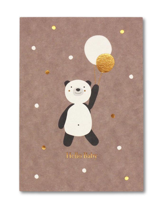 Postkarte I Panda rosé - Hello Baby