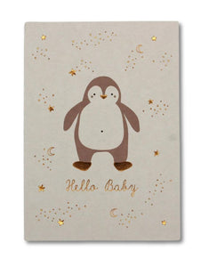 Postkarte I Pinguin rosé - Hello Baby