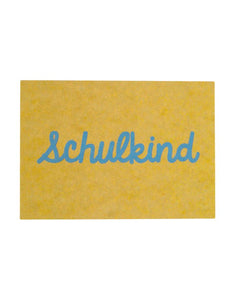 Postkarte Schulkind I Gelb / Türkis