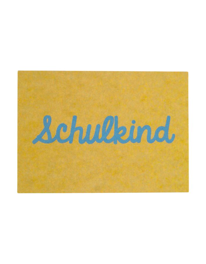 Postkarte Schulkind I Gelb / Türkis