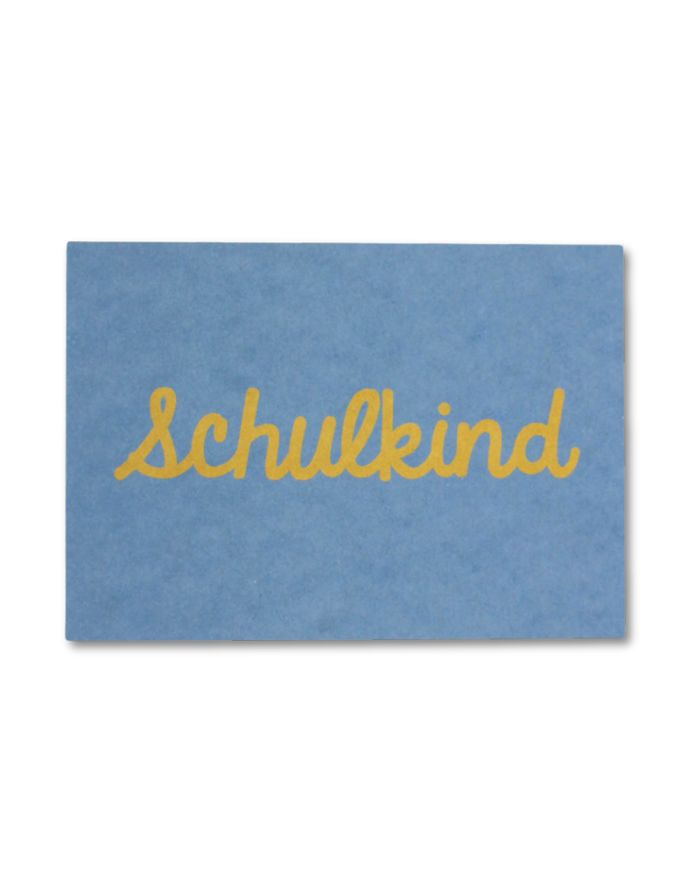 Postkarte I Schulkind - Türkis/Gelb