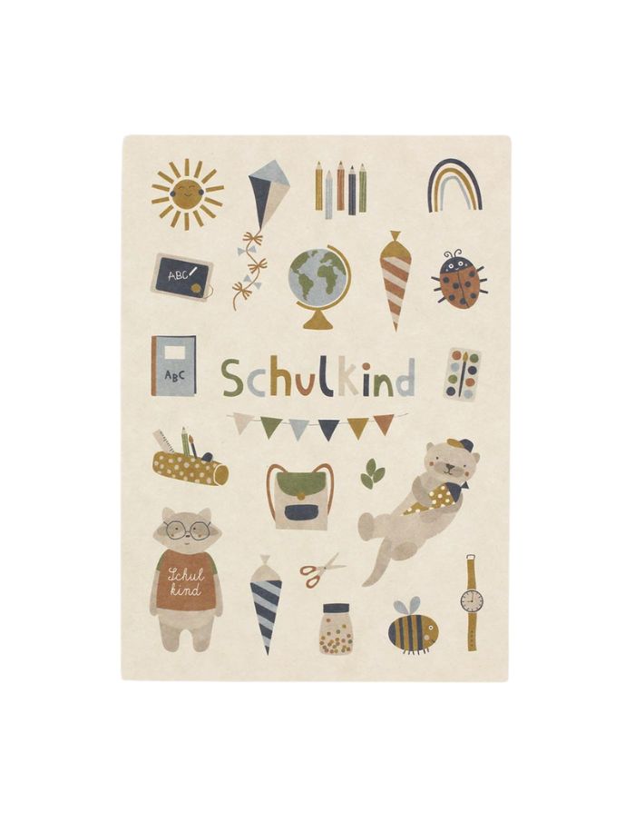 Postkarte I Symbole Schulkind