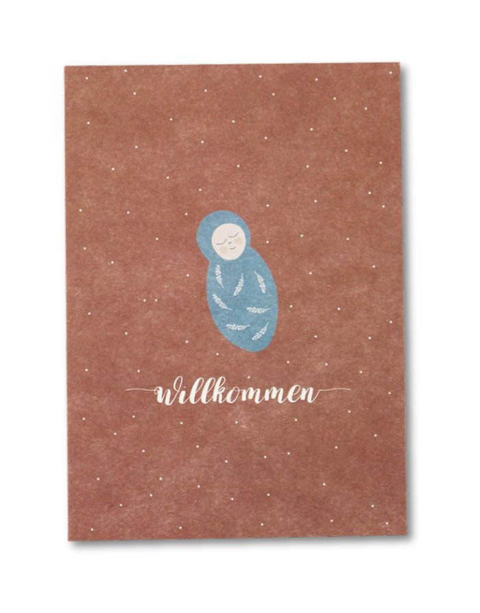 Postkarte I Willkommen Baby