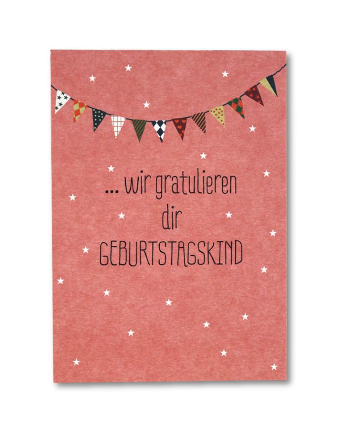 Postkarte I wir gratulieren dir Geburtstagskind