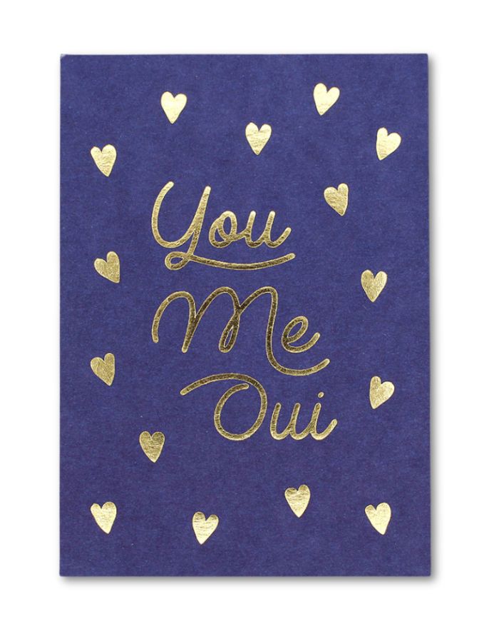Postkarte I You Me Oui
