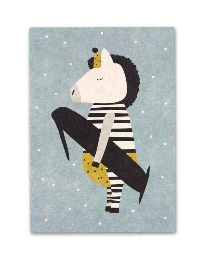 Postkarte Zebra Zahl I 1