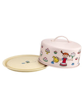 Laden Sie das Bild in den Galerie-Viewer, Kuchenplatte mit Deckel Pippi Langstrumpf von Muurla, runde Platte aus Stahl mit Haube und Pippi-Motiv, ideal für Torten und Geburtstage
