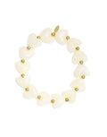 Elastisches Herz-Perlenarmband aus Acrylperlen in Offwhite