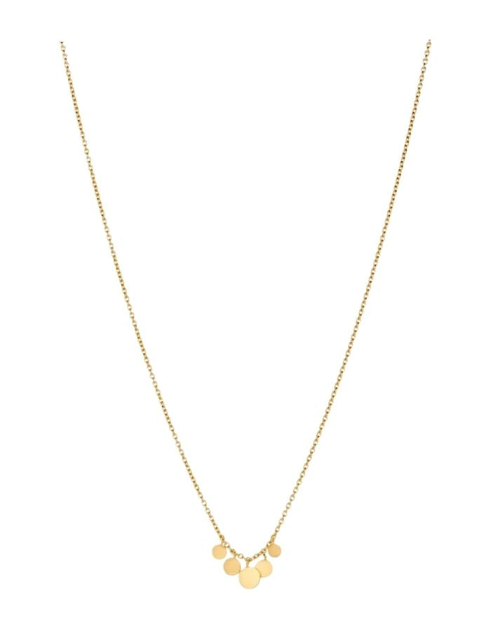  Pernille Corydon Mini Coin Necklace mit 5 mm Anhänger, verstellbare Länge 40–48 cm.