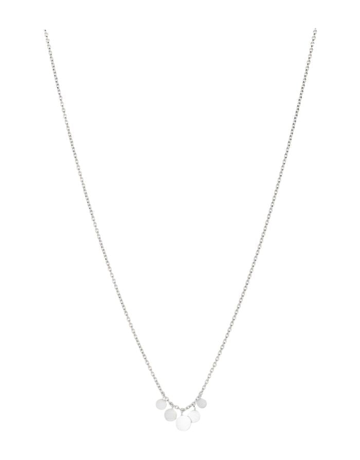 Pernille Corydon Mini Coin Necklace mit 5 mm Anhänger, verstellbare Länge 40–48 cm.