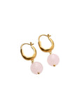 Golden Ohrringe von Pernille Corydon mit Rosenquartz