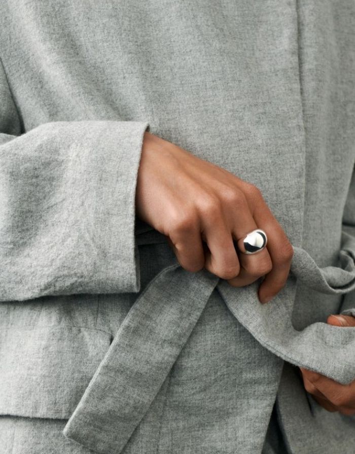 Pernille Corydon Faith Ring silber chunky, polierte Oberfläche, organische Form.