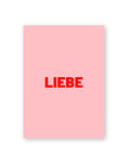Postkarte von Herr und Frau Hempel aus hochwertiger Holzschliffpappe im DIN-A6-Format in Rosa mit der Aufschrift Liebe in Rot