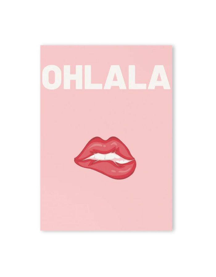 Postkarte von Herr und Frau Hempel aus hochwertiger Holzschliffpappe im DIN-A6-Format mit der Aufschrift Ohlala