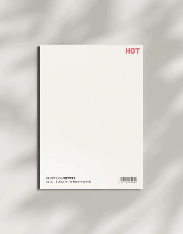 Postkarte von Herr und Frau Hempel aus hochwertiger Holzschliffpappe im DIN-A6-Format.