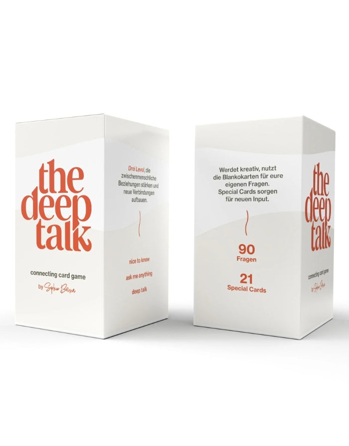 The Deep Talk Kartenspiel by Sophie Berna als Freisteller von zwei Seiten