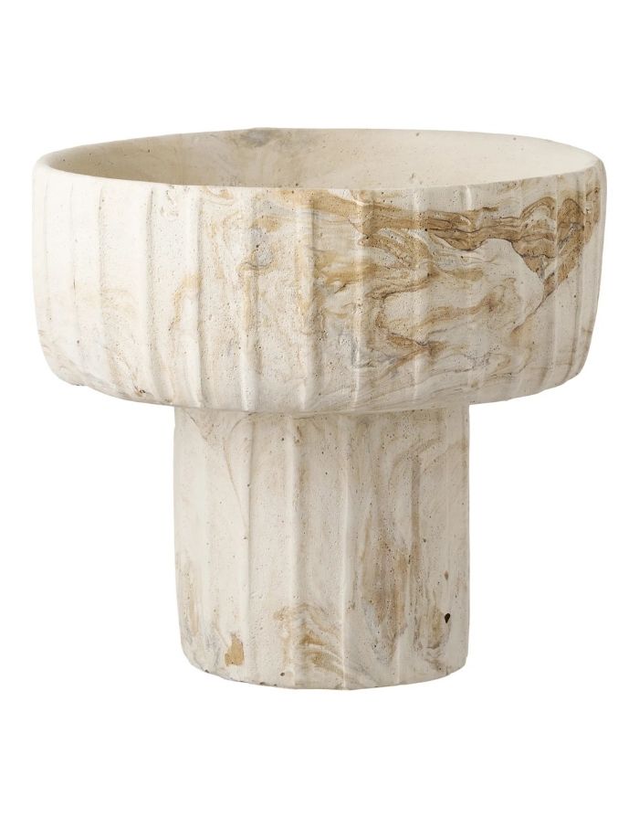 House Nordic Vase aus Zement in Brown/Beige mit marmorierter Struktur, ø 20,5 cm, Höhe 18,5 cm.