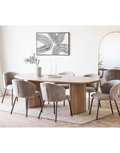 Laden Sie das Bild in den Galerie-Viewer, House Nordic Keramikvase Blau/Weiß mit Linienstruktur und zwei Henkeln, 22 cm hoch.
