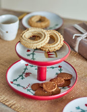 Laden Sie das Bild in den Galerie-Viewer, Bloomingville Etagere Yule aus Steingut – Weihnachtsdekoration in Natur“
