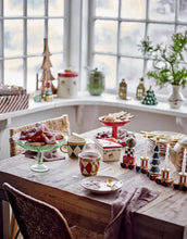 Laden Sie das Bild in den Galerie-Viewer, Bloomingville Butterdose Yule Natur mit rotem Deckel – Weihnachtsdesign aus Steingut
