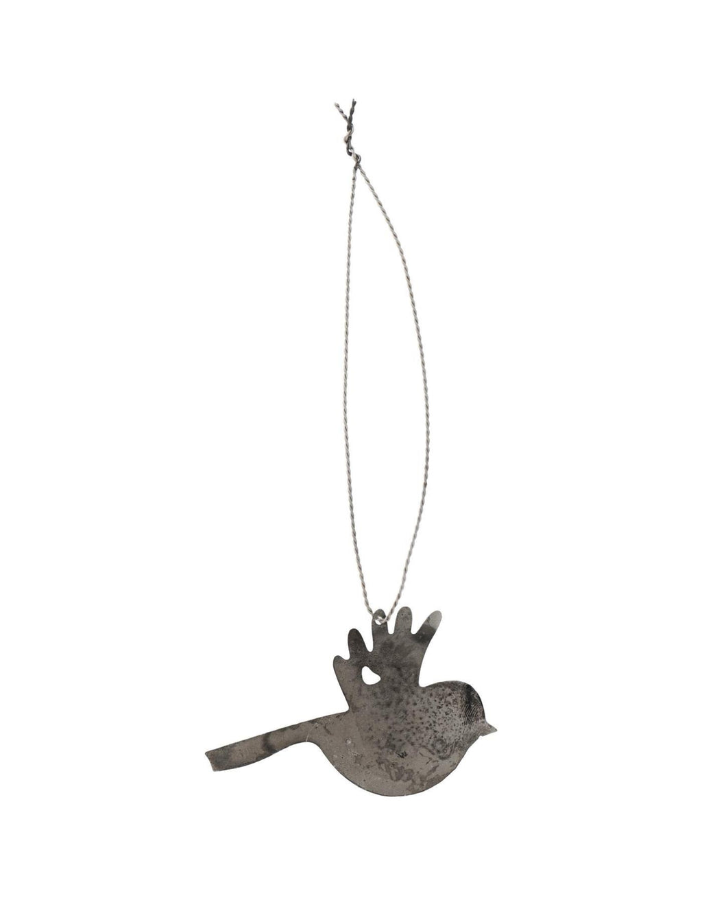 Filigraner Vogelanhänger Eira von Stillenat by Ib Laursen aus Metall in Antik Silber mit kleinen Flügeln und langem Schwanz, 7 cm lang.