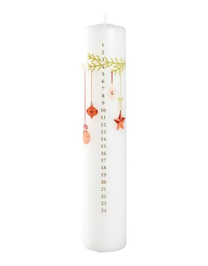 Kalenderkerze von Det Gamle Apotek – festliche Kerzen in weiss.