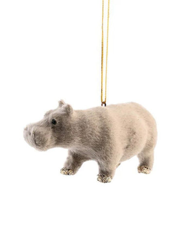 Weihnachtsbaumanhänger Nilpferd von Det Gamle Apotek – graues Nilpferd aus PE zum Aufhängen, tierische Weihnachtsdeko.