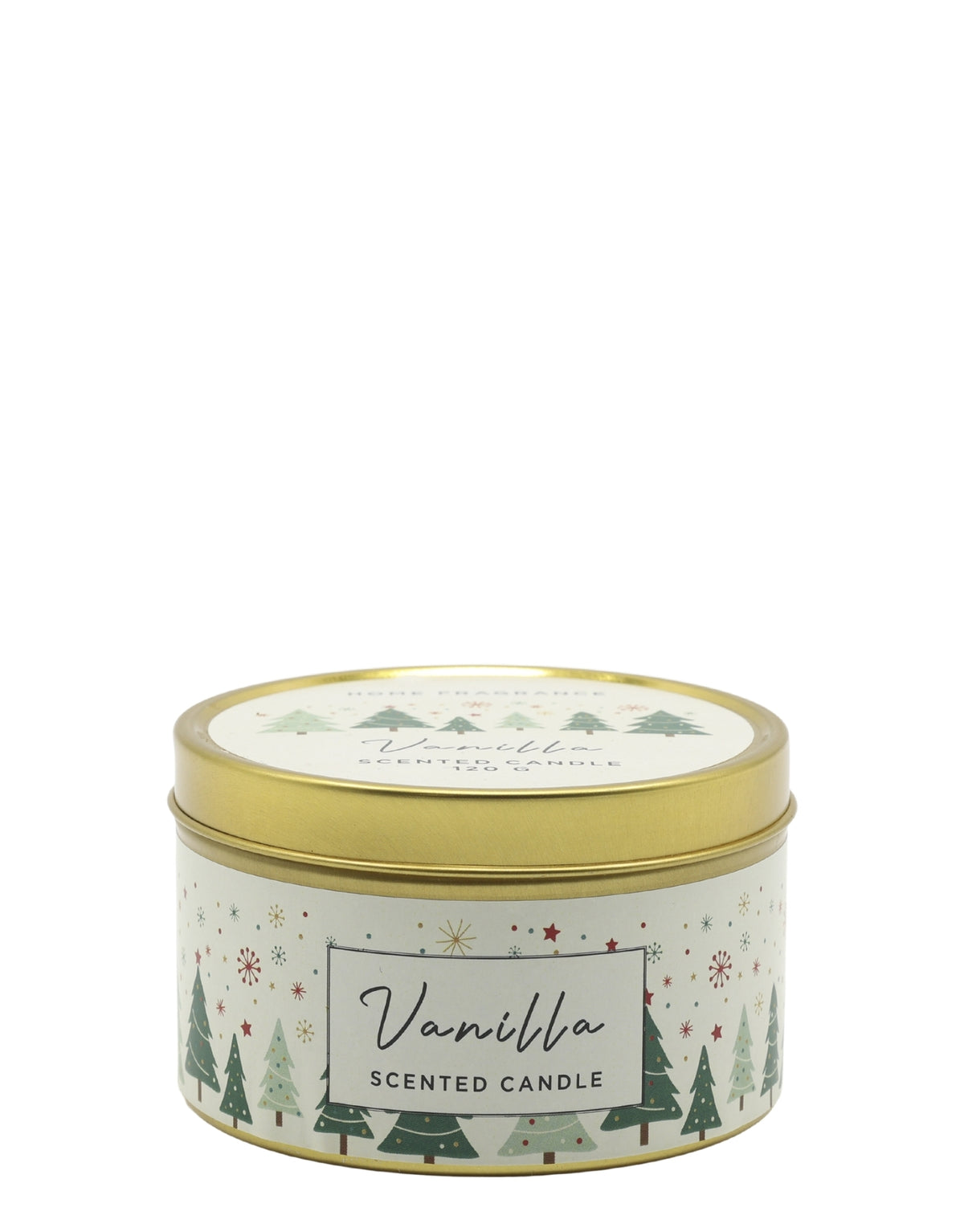 Duftkerze Vanilla von Chic Antique im kleinen Zinnbehälter mit Deckel und warmem Vanilleduft.