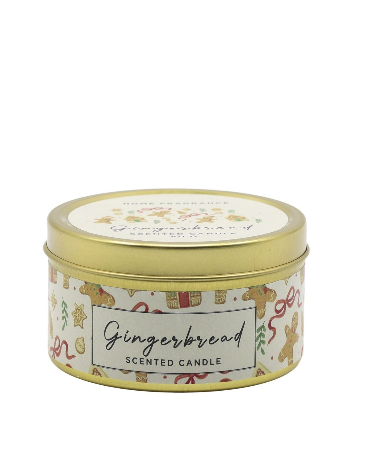 Duftkerze Gingerbread von Chic Antique im kleinen Zinnbehälter mit Deckel und einer Brenndauer von ca. 40 Stunden mit Deckel geschlossen