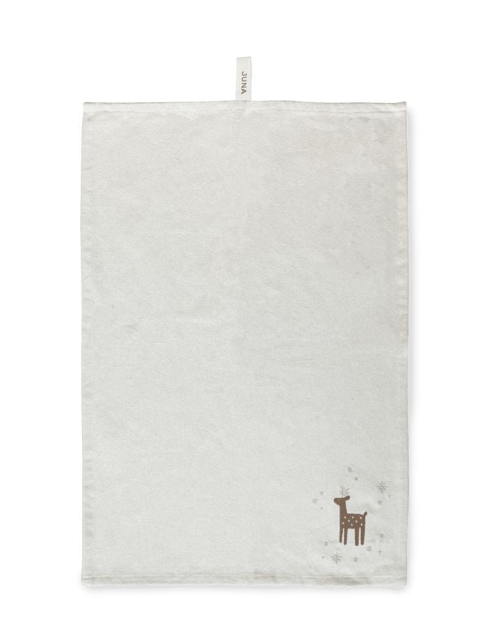 Geschirrtuch Christmas Fable Cream von Kähler, 70x50 cm, aus 74 % Baumwolle und 26 % Polyester, weihnachtliches Design in Creme.