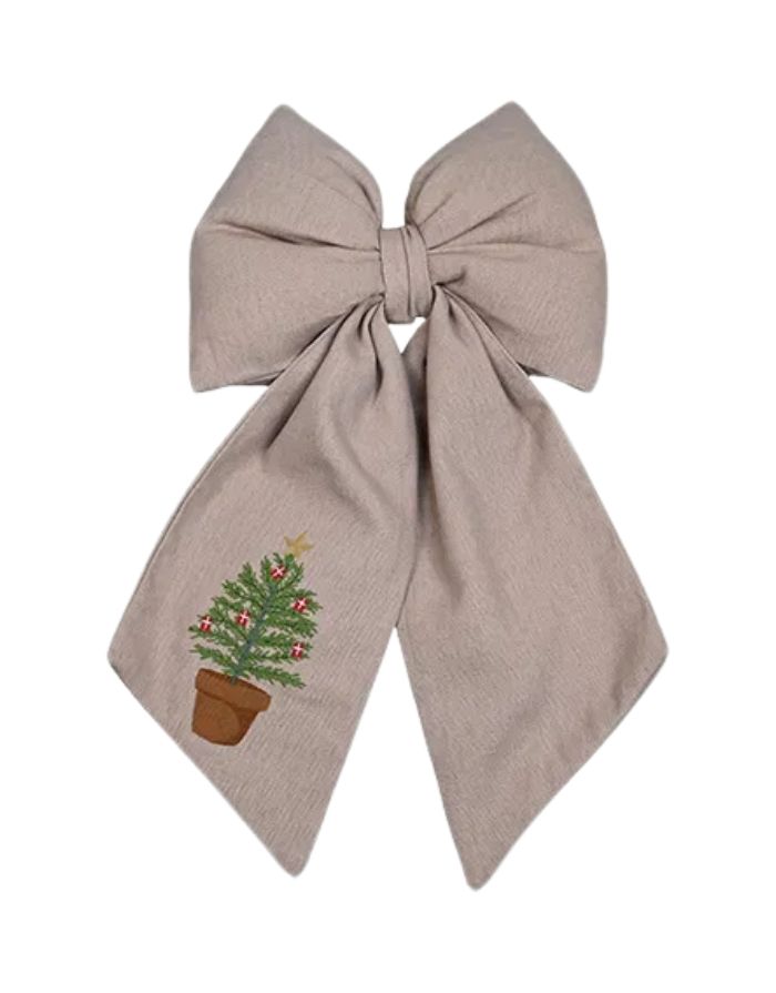Hängedekoration Stoff Schleife Large Beige I Christmas Tree