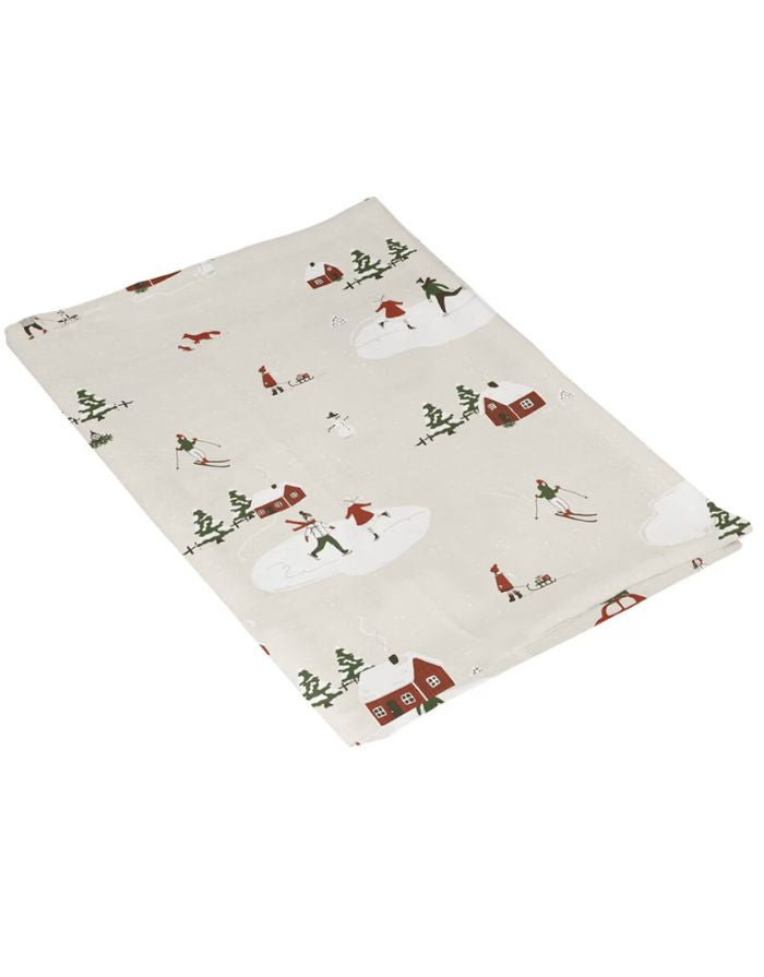 Strömshaga Geschirrtuch Vinterland aus Bio-Baumwolle mit weihnachtlichem Design.