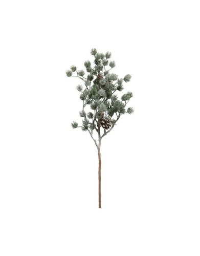 Kunstblume Zeder Zweig mit Schnee und Zapfen von Speedtsberg, Green/Nature, Höhe 38 cm, naturgetreue Weihnachtsdekoration.