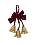 Weihnachtsanhänger Beelo von HOMLA in Gold, dekorative große Metallglocken mit festlicher Schleife im nostalgischen Weihnachtsdesign, 33 cm lang.