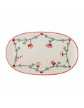 Bloomingville Servierplatte Yule aus Steingut – oval mit Weihnachtsmotiven