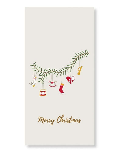 Papier-Serviette Merry Christmas Zweig von Speedtsberg, Warm Grey/Mix, 3-lagig, 16 Stück, festliches Weihnachtsmotiv