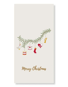 Papier-Serviette Merry Christmas Zweig von Speedtsberg, Warm Grey/Mix, 3-lagig, 16 Stück, festliches Weihnachtsmotiv