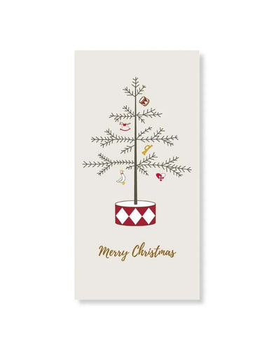 Weihnachtsserviette Tanne von Speedtsberg in Warm Grey/Mix – 3-lagige Papierserviette mit festlichem Tannen-Motiv, 20×10 cm gefaltet bzw. 40×40 cm entfaltet, 16 Stück pro Packung – ideal für die weihnachtlich gedeckte Tafel
