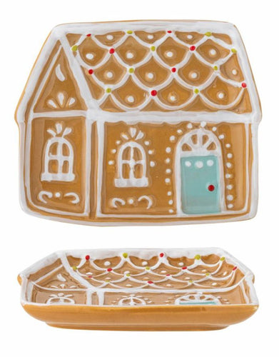 Bloomingville Teller Ginnie Braun – Lebkuchenhaus-Design aus Keramik